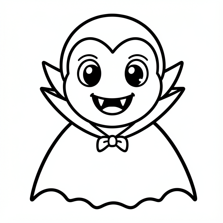 Coloriage mignon vampire d'halloween