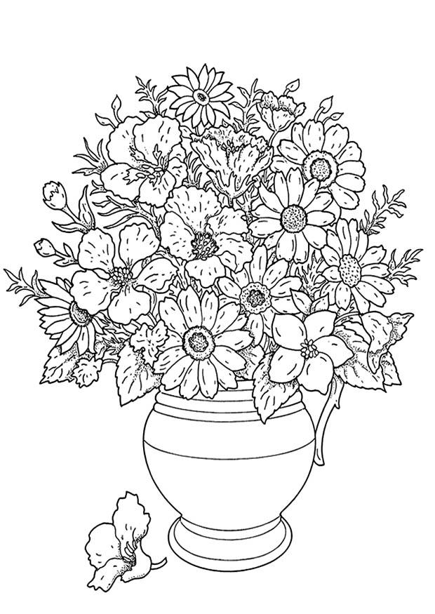 Coloriage mix de fleurs