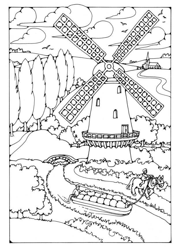 moulin Coloriage moulin