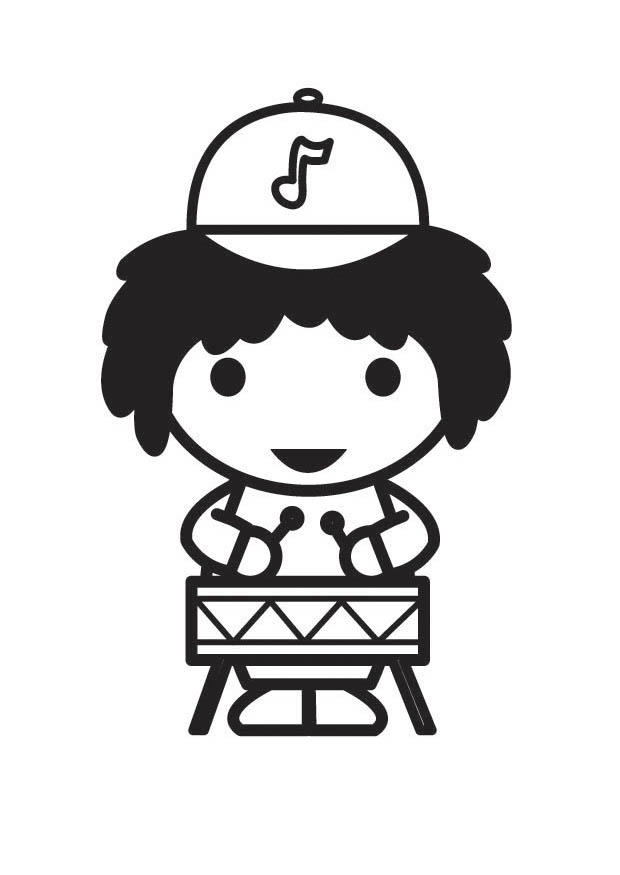 musicien - batteur Coloriage musicien - batteur