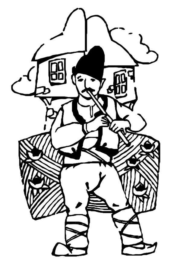 musicien hongrois Coloriage musicien hongrois