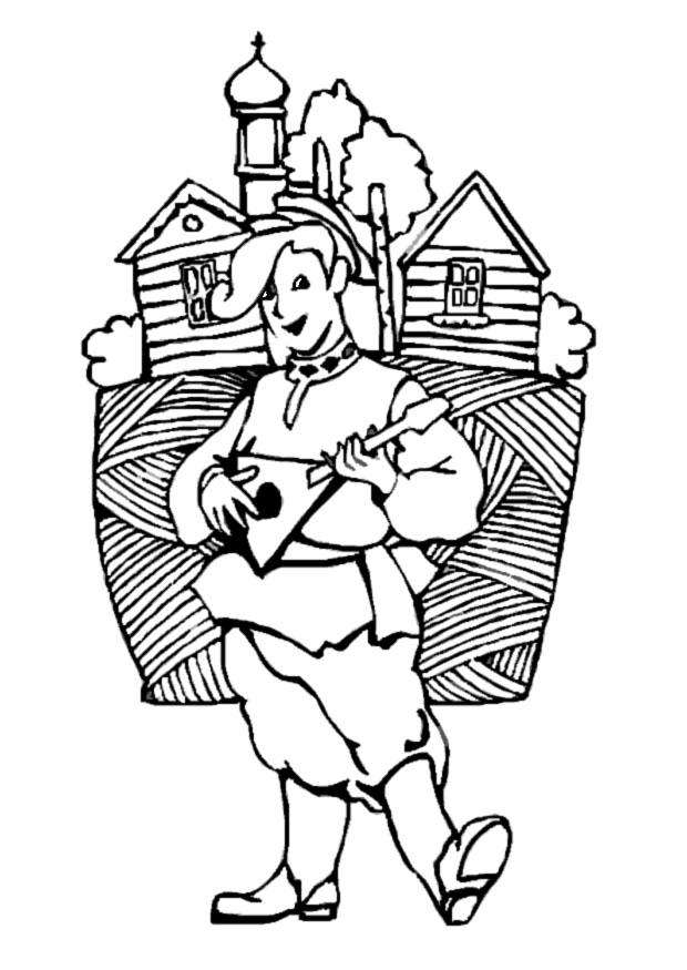 musicien russe Coloriage musicien russe