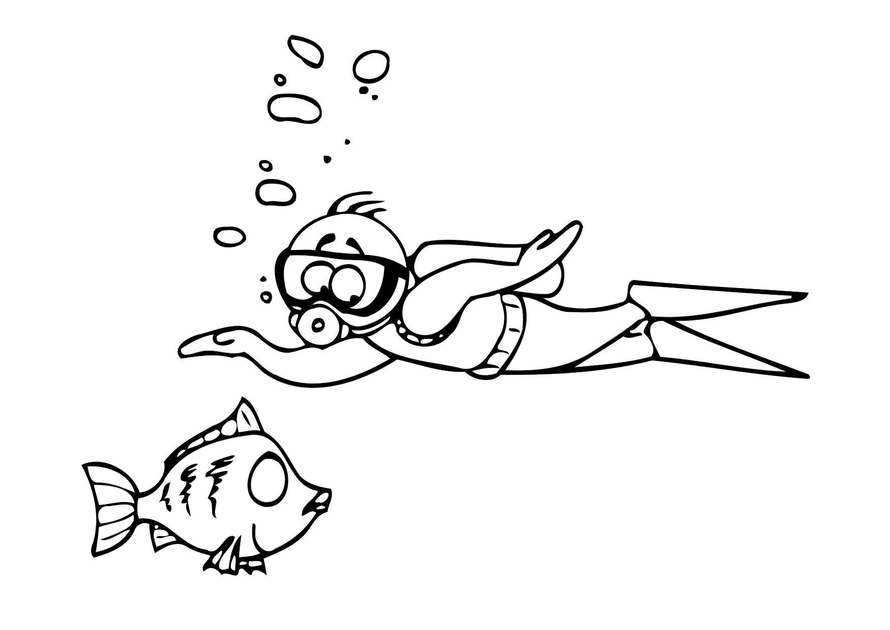 nager Coloriage nager