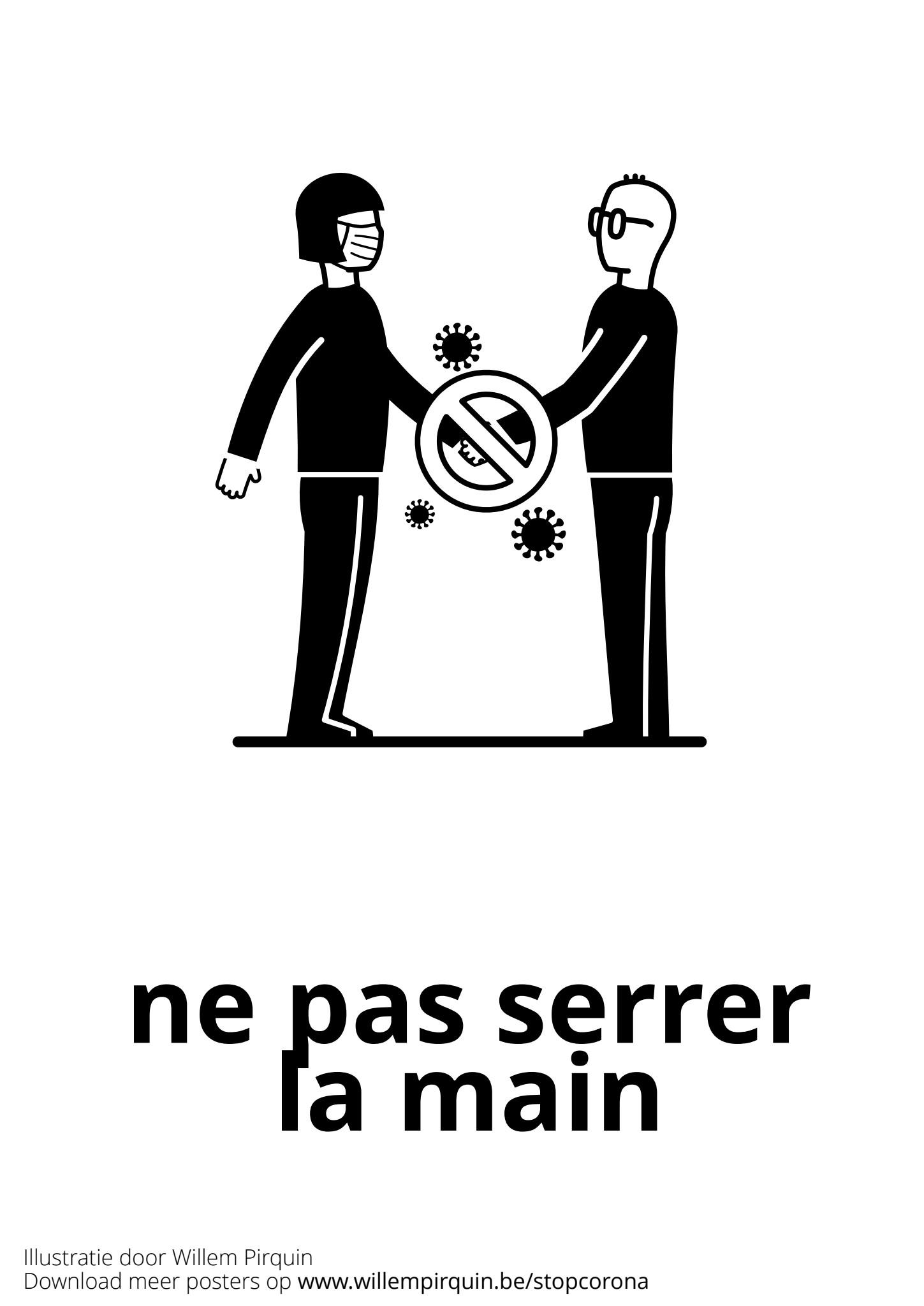 ne serre pas la main Coloriage ne serre pas la main