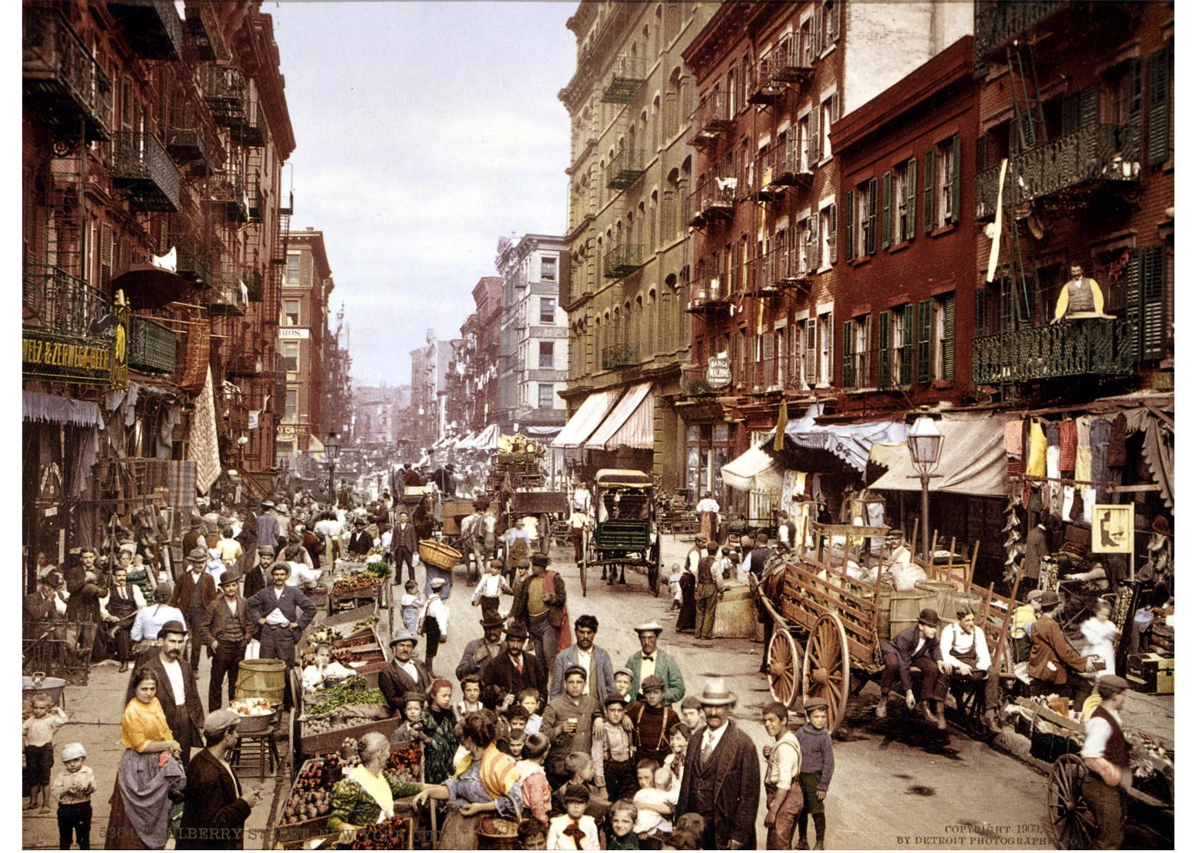 new york, rue mulberry en 1900 Photo new york, rue mulberry en 1900