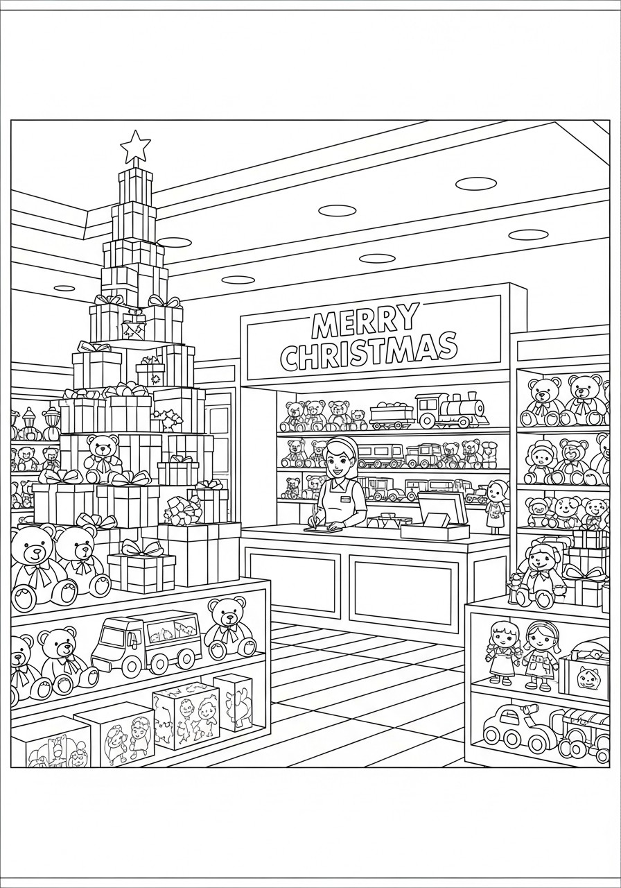 Coloriage noA«l en magasin