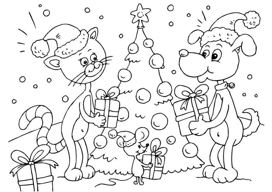 noA«l pour les animaux Coloriage noA«l pour les animaux