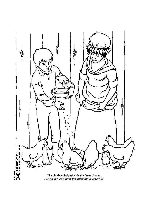 nourir les animaux Coloriage nourir les animaux