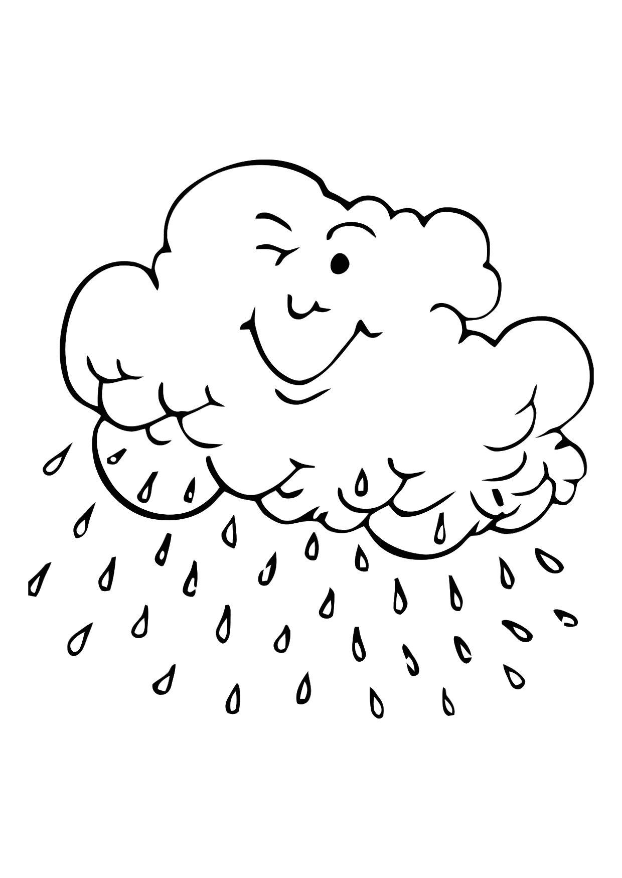 nuage de pluie Coloriage nuage de pluie