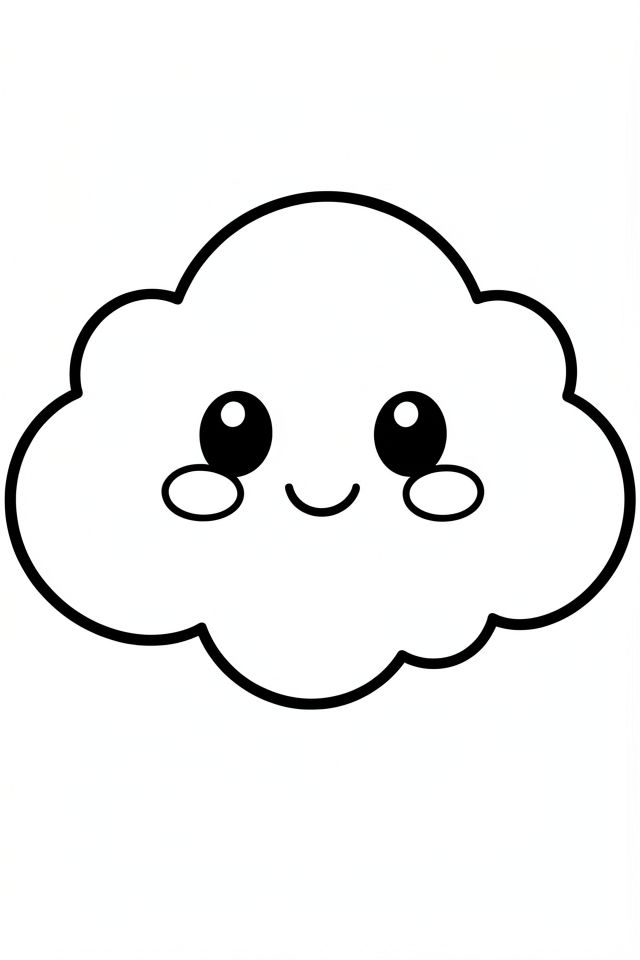 Coloriage nuage joyeux