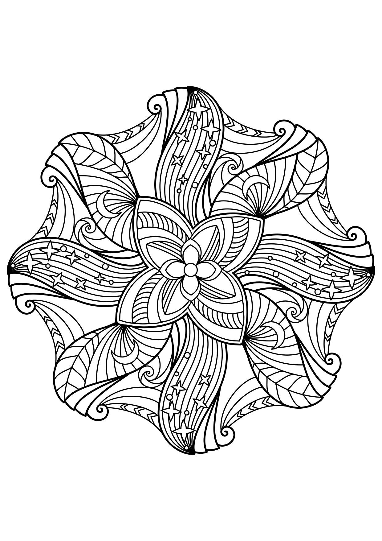 nuit de mandala Coloriage nuit de mandala
