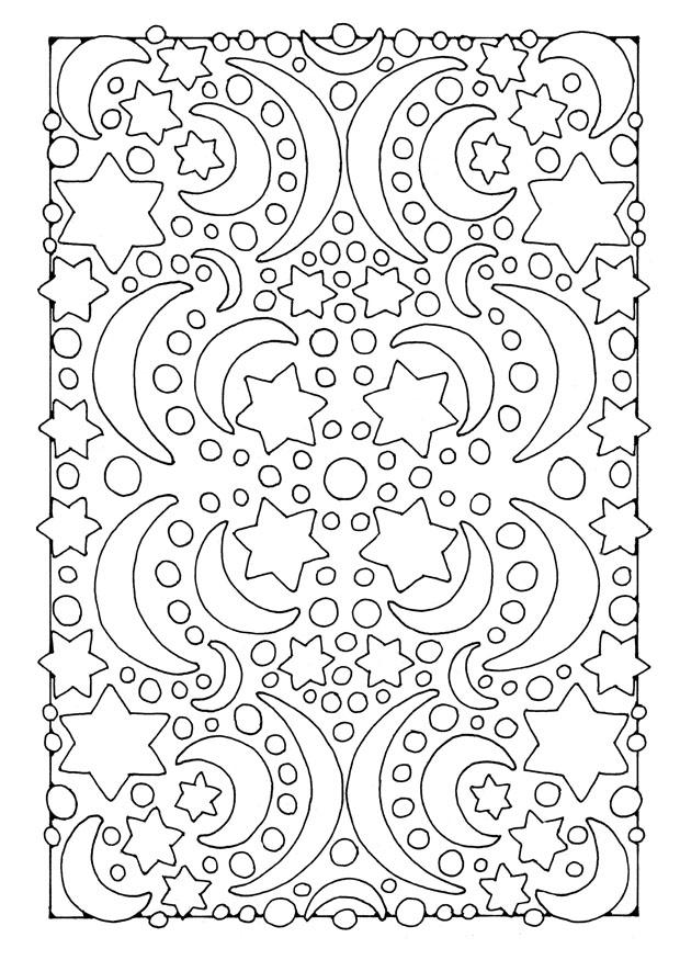 nuit - lune et A©toiles Coloriage nuit - lune et A©toiles