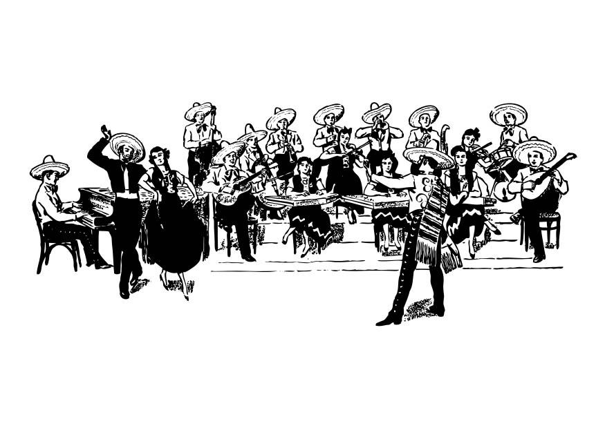 orchestre mexicain Coloriage orchestre mexicain