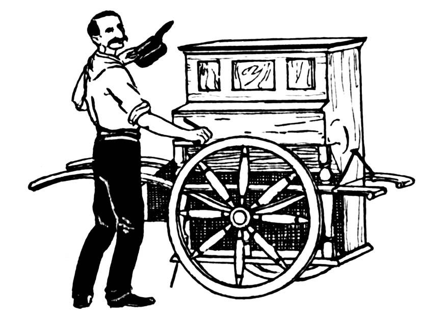 orgue de barbarie Coloriage orgue de barbarie