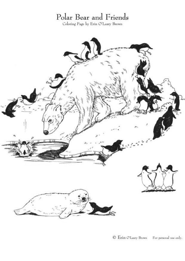 ours polaire et ses amis Coloriage ours polaire et ses amis