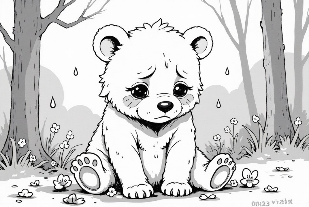 ours triste Coloriage ours triste
