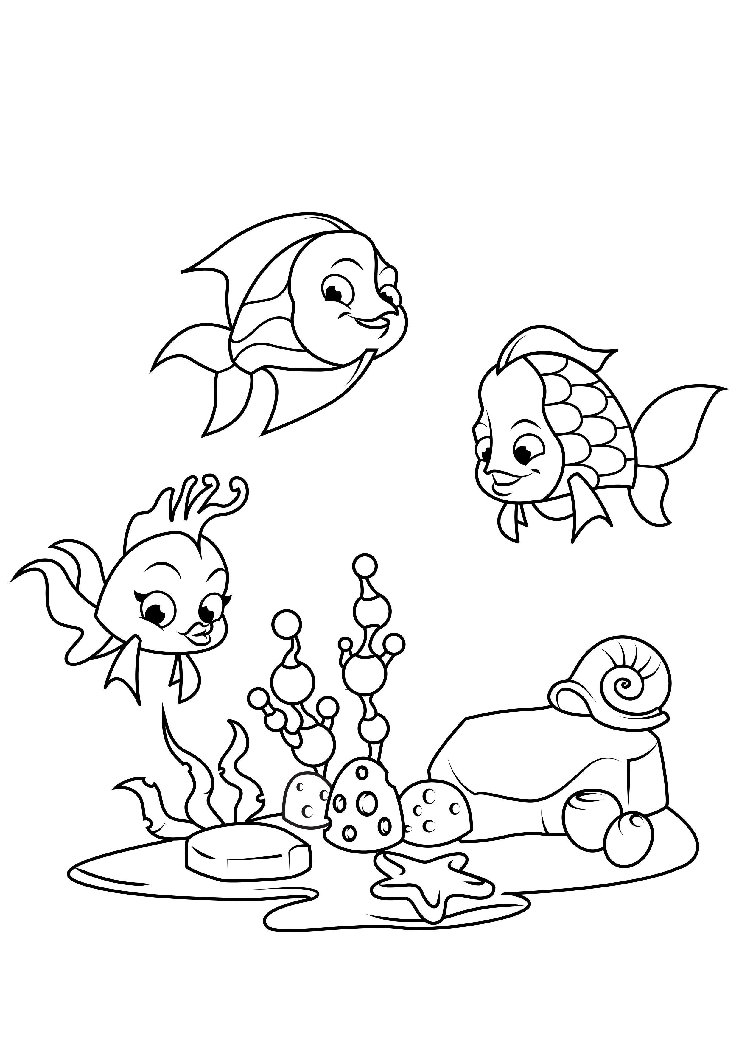 Coloriage pAªcher avec des amis