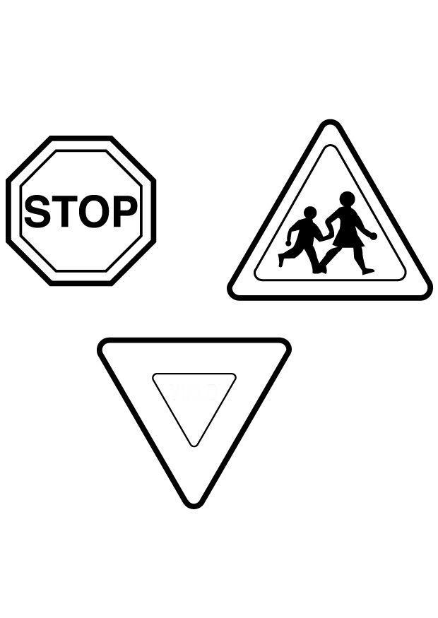 panneau de signalisation Coloriage panneau de signalisation