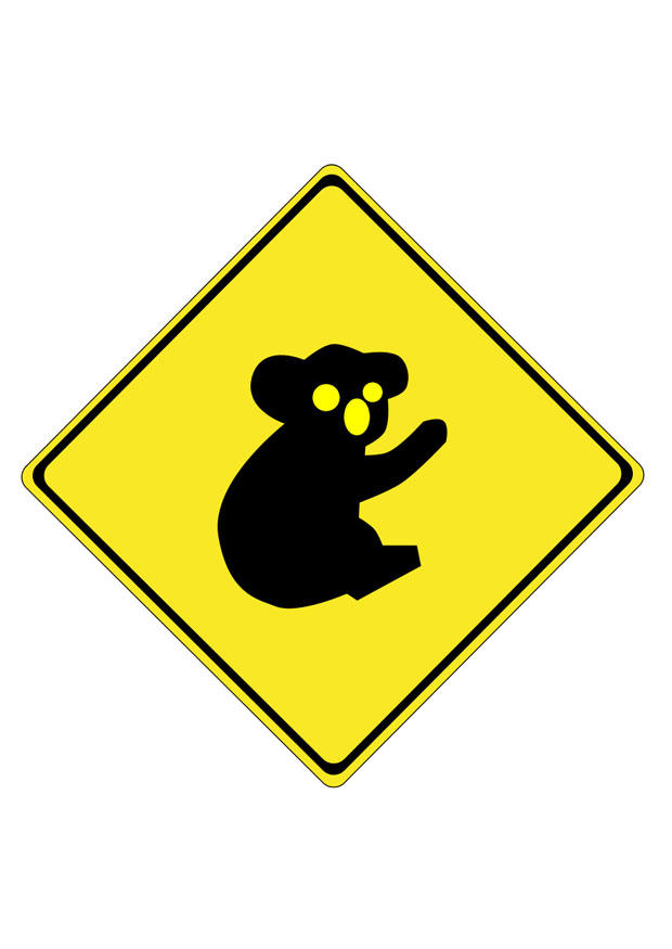 panneau de signalisation - koala Image panneau de signalisation - koala
