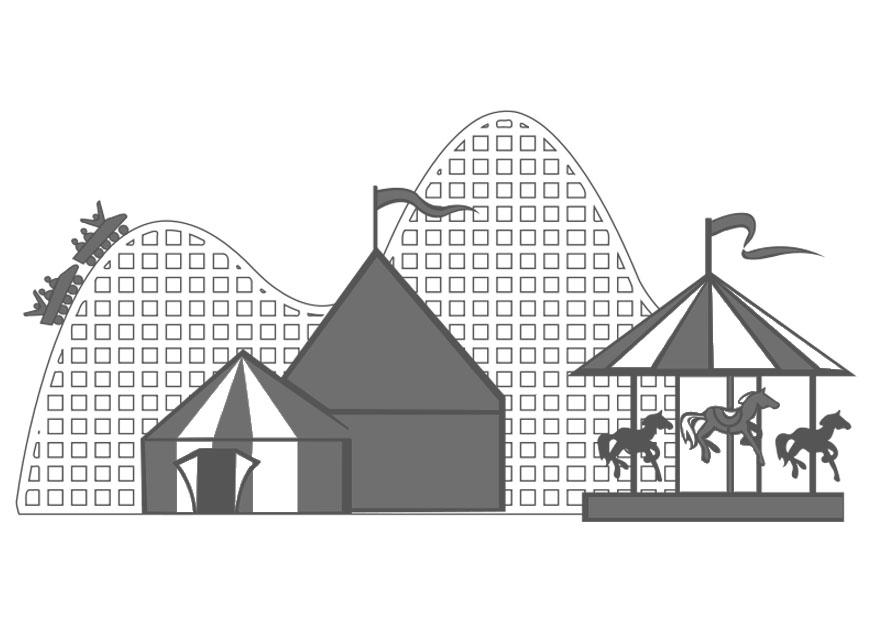 parc dattractions Coloriage parc dattractions