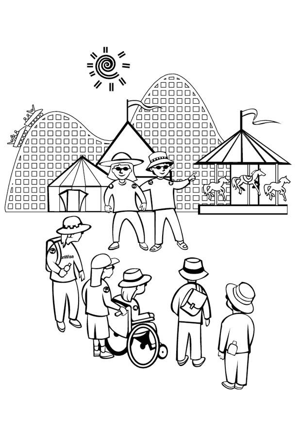 parc dattractions Coloriage parc dattractions