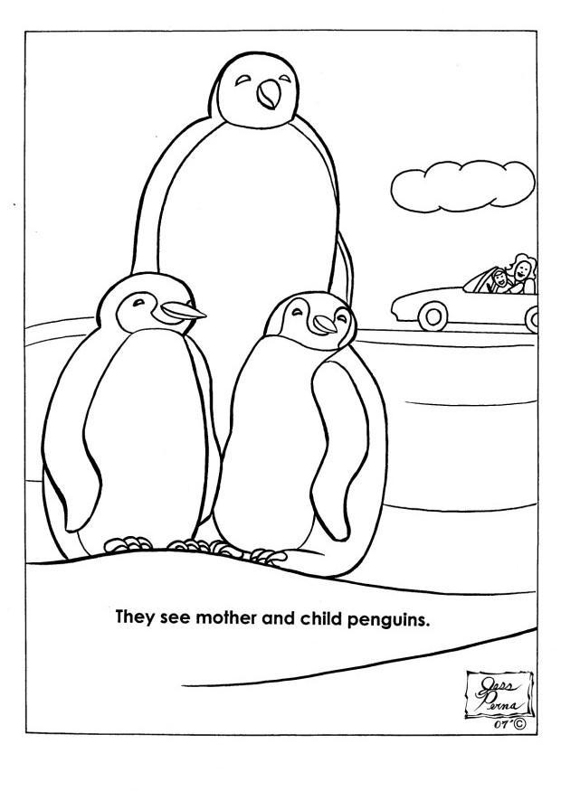 parc naturel des pinguins Coloriage parc naturel des pinguins