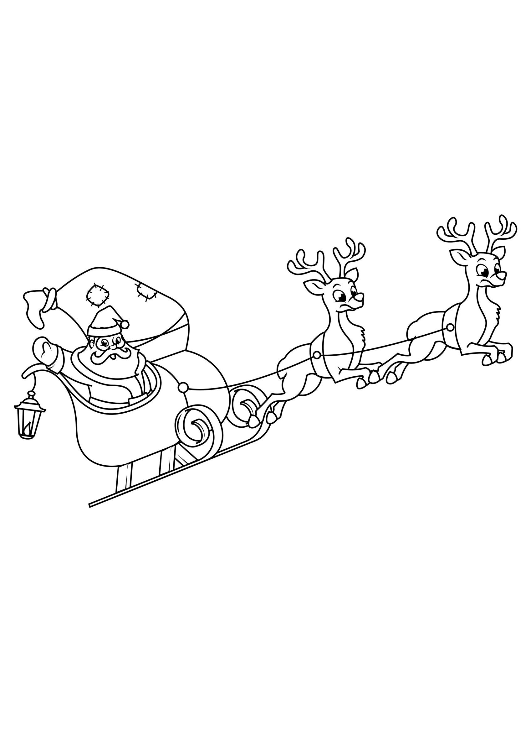 pA¨re noA«l en traA®neau Coloriage pA¨re noA«l en traA®neau