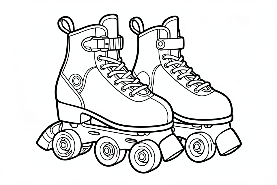 Coloriage patins A  roulettes