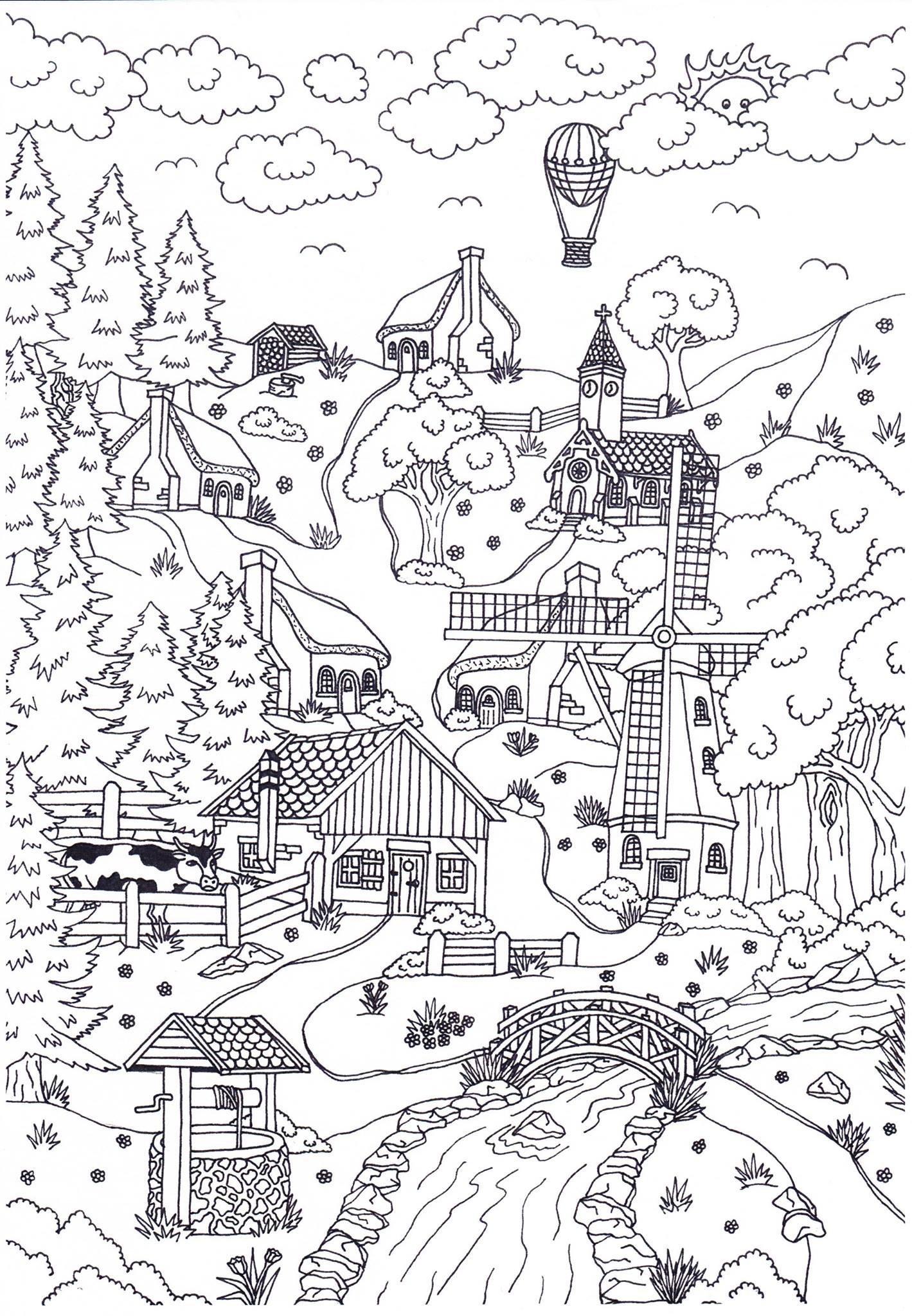 paysage Coloriage paysage