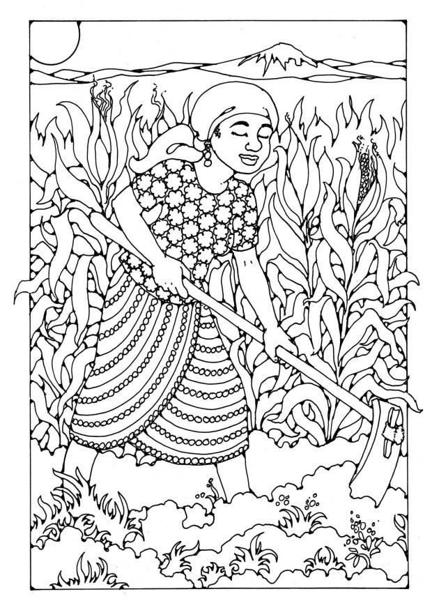 paysanne Coloriage paysanne