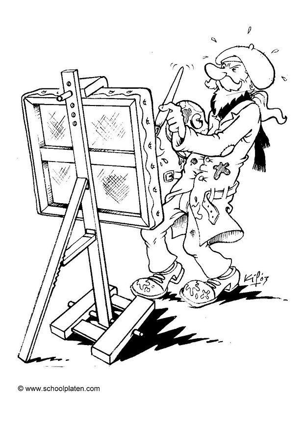 peintre Coloriage peintre