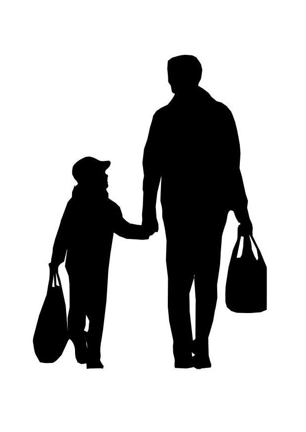 pA¨re et enfant Coloriage pA¨re et enfant