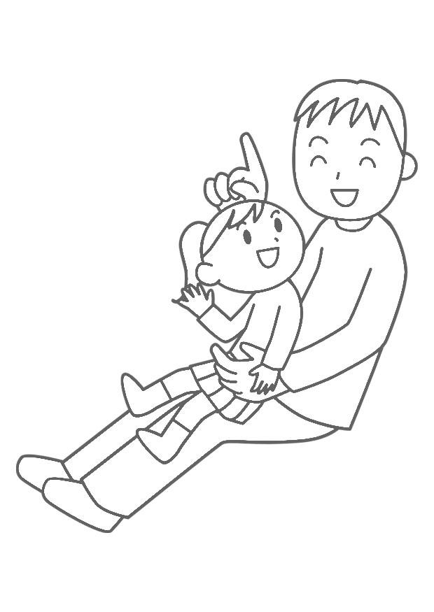 pere et enfant Coloriage pere et enfant