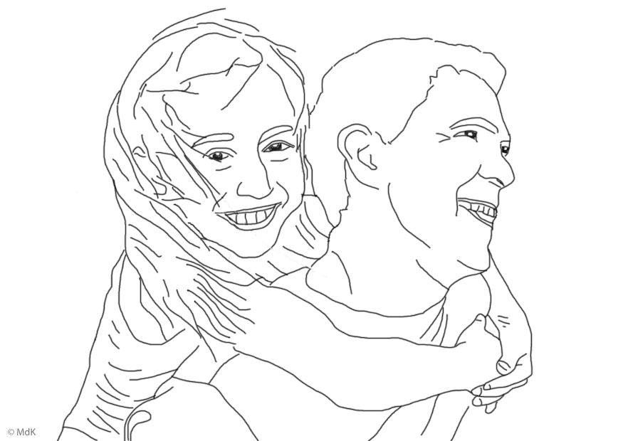 pA¨re et fille Coloriage pA¨re et fille
