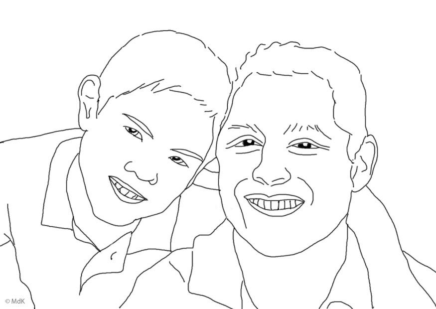 pA¨re et fils Coloriage pA¨re et fils
