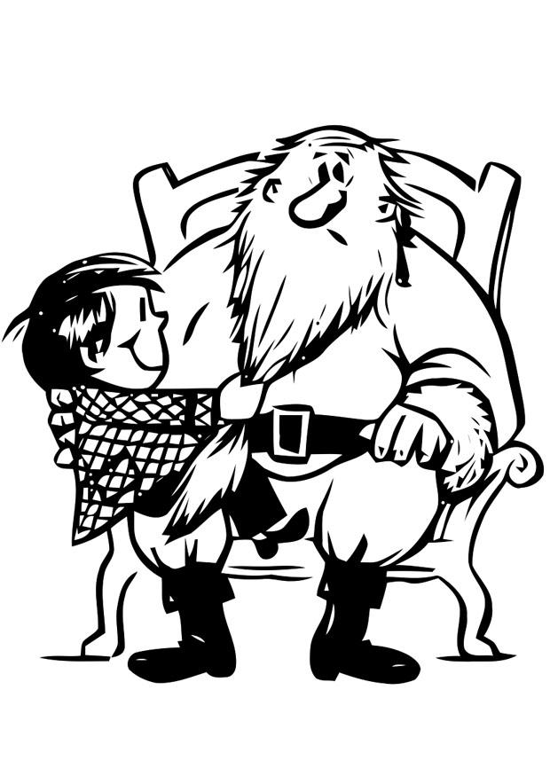 pA¨re noA«l et enfant Coloriage pA¨re noA«l et enfant