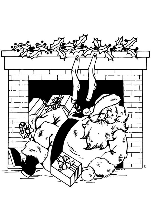pA¨re noA«l prA¨s du coin de feu Coloriage pA¨re noA«l prA¨s du coin de feu