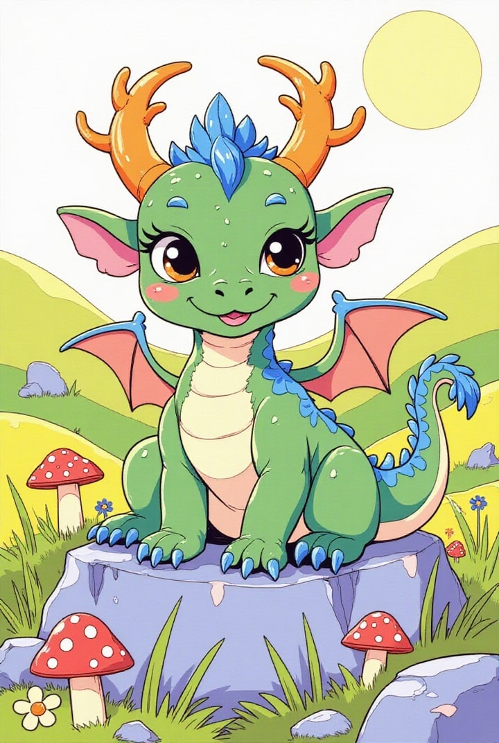petit dragon au soleil Image petit dragon au soleil