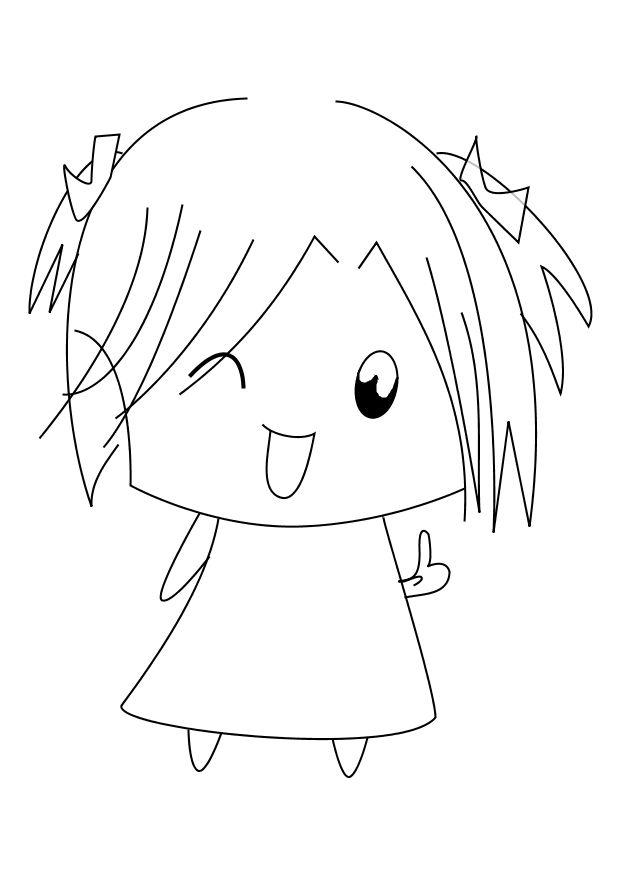 petite fille Coloriage petite fille