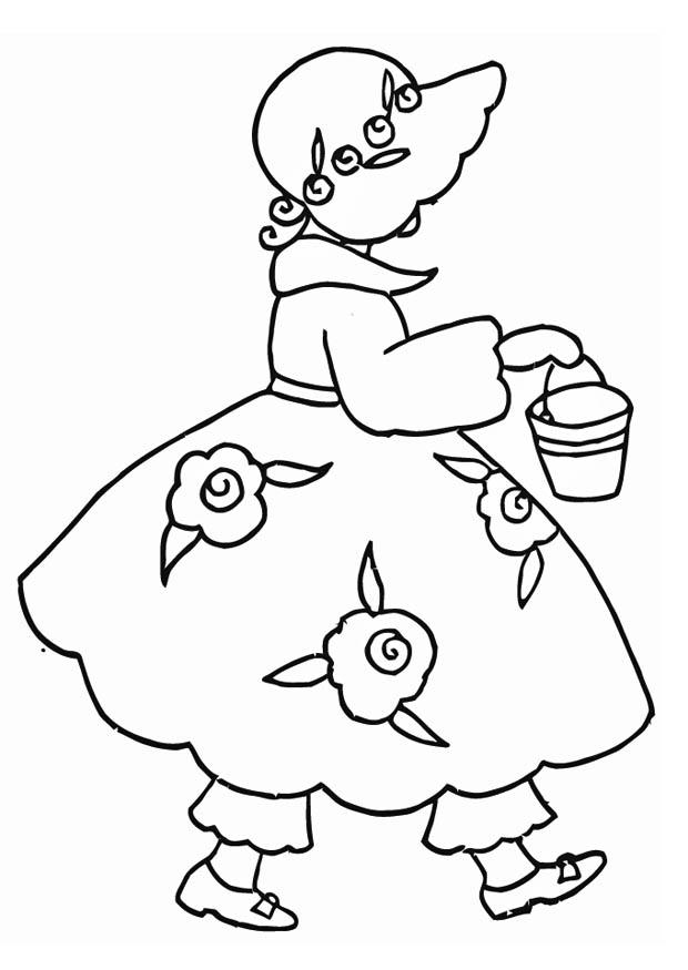 petite fille Coloriage petite fille