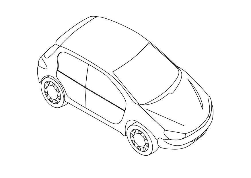 Coloriage peugeot 206