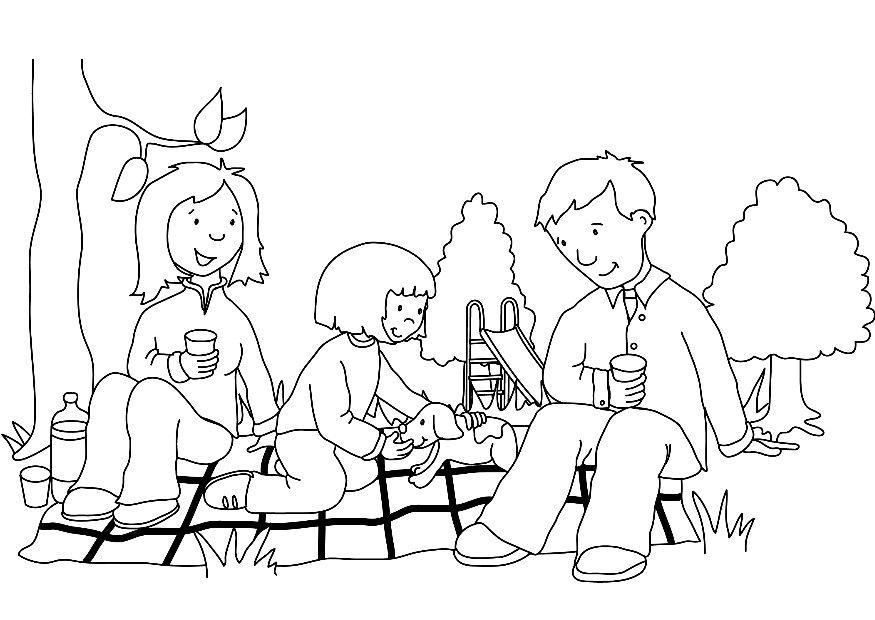 pique-nique Coloriage pique-nique