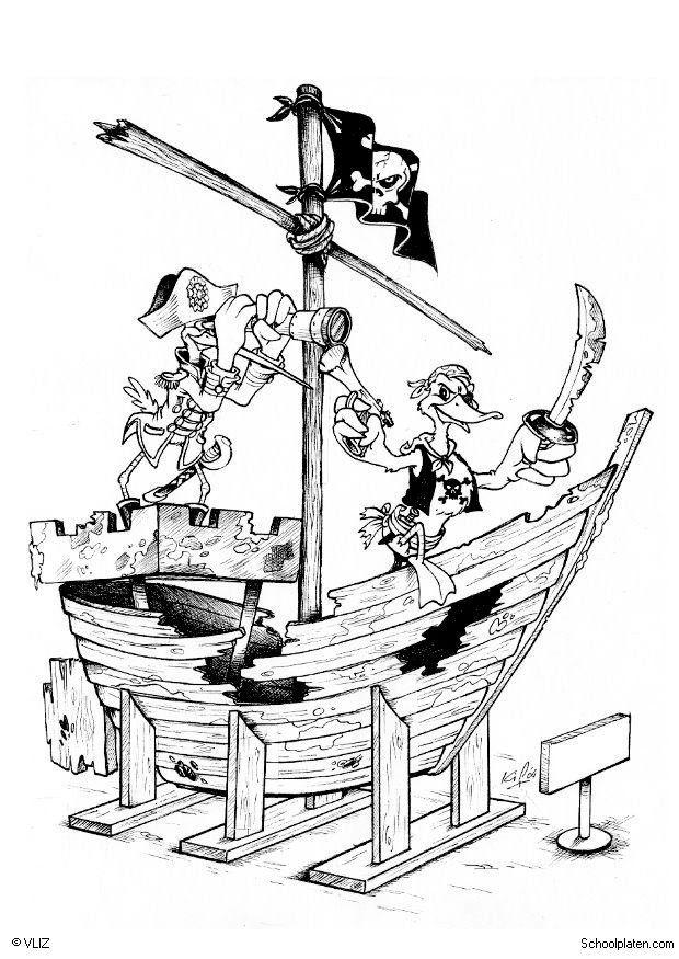pirates - bateau de pirates Coloriage pirates - bateau de pirates