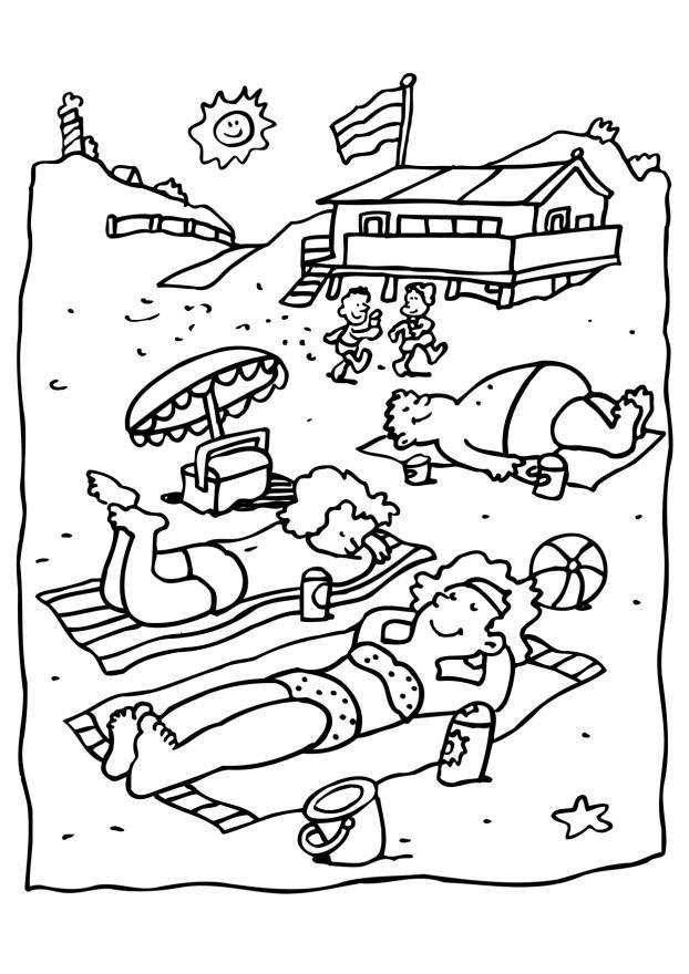 plage Coloriage plage