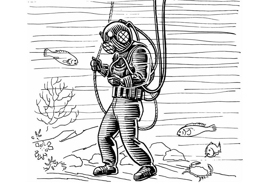 plongeur Coloriage plongeur