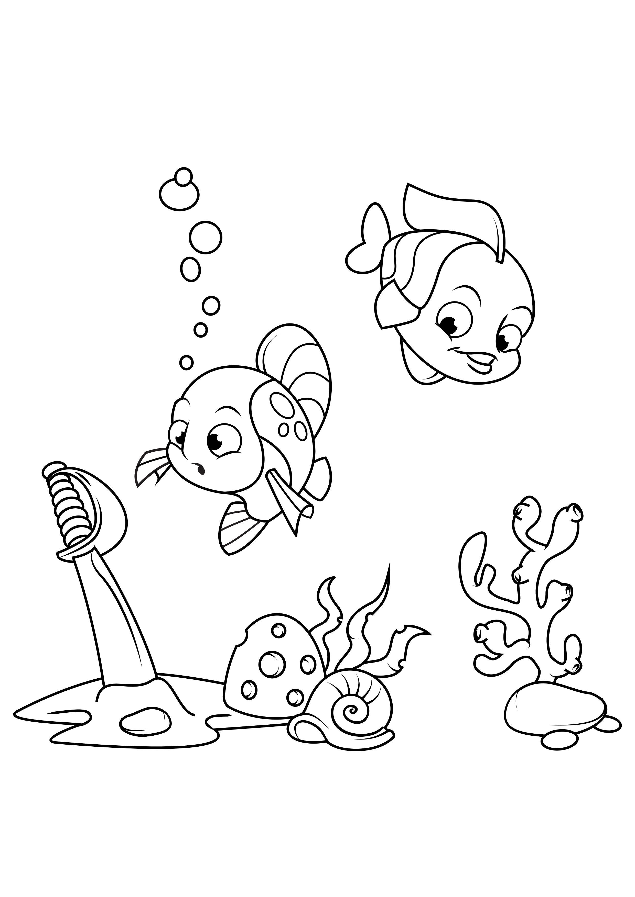 Coloriage poisson avec A©pA©e