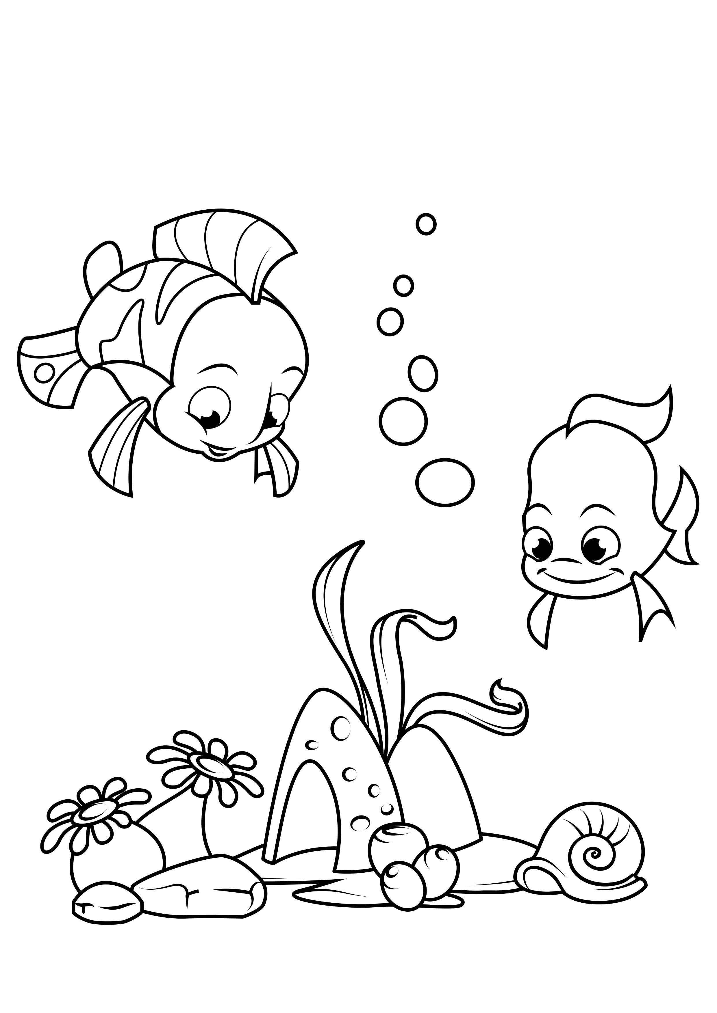 poisson dans la mer Coloriage poisson dans la mer