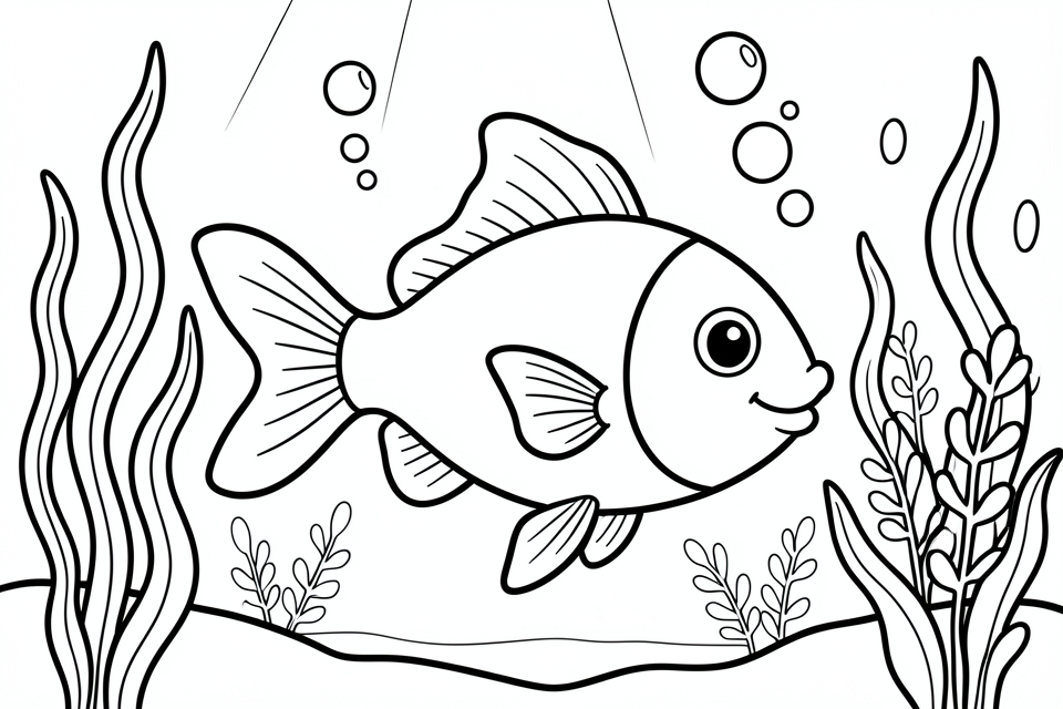 poissons dans l'eau Coloriage poissons dans l'eau