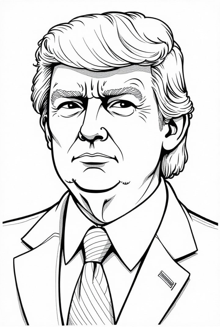 prA©sident trump Coloriage prA©sident trump