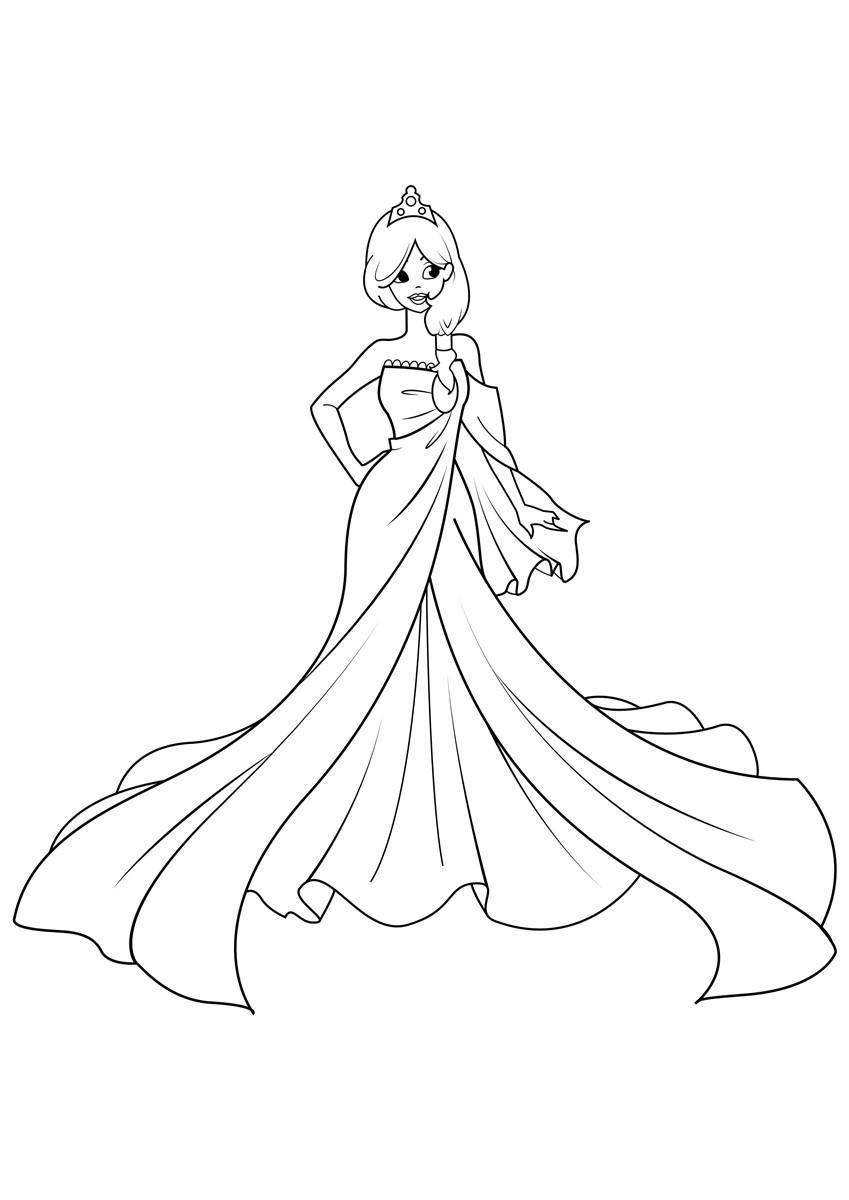 princesse A la fAªte Coloriage princesse A la fAªte